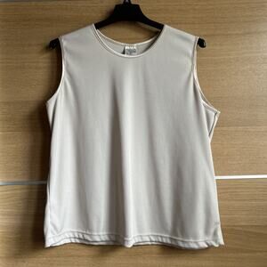 Allison Daley II Women’s Sz 3X Cream Ribbed Sleeveless Top